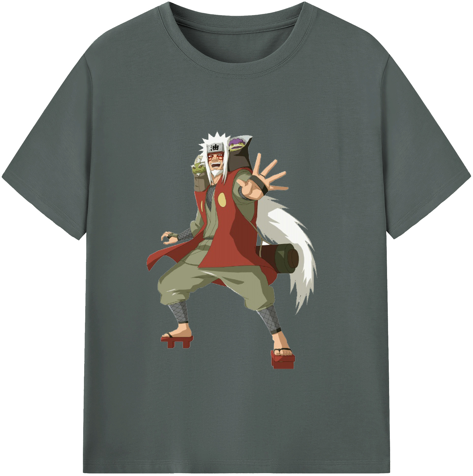 （画像用） NARUTO -ナルト- 自来也（じらいや） Jiraiya 綿100％ メンズ半袖Tシャツ｜肌触りやわらか＆通気性